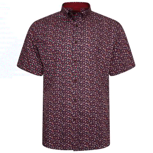 KAM Bird Print Shirt Navy